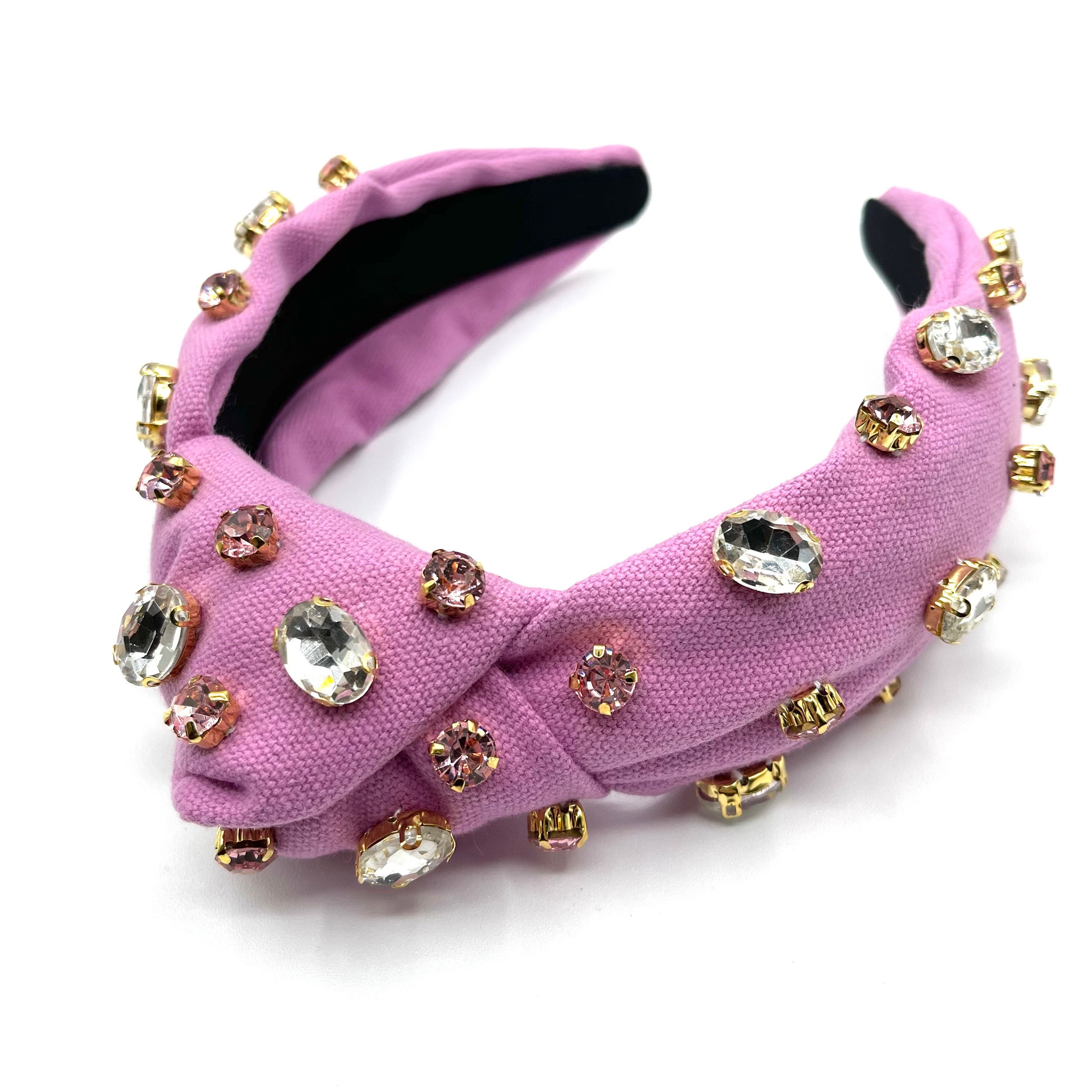 Buy Handmade Purple Knotted Headband: Rhinestone Studded  display picture 3