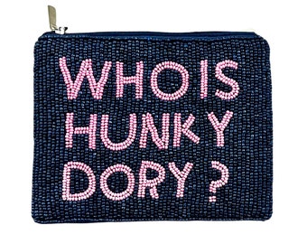 Who is Hunky Dory? Beaded Coin Purse BRAVO Housewives Gifts Preppy Beaded Bag Blue Beaded Wallet Change Purse, Rhobh Gifts Housewives Party