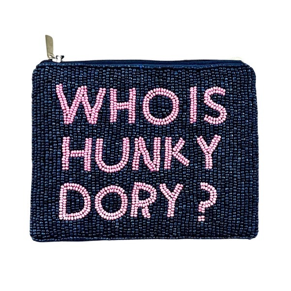 Who is Hunky Dory? Beaded Coin Purse BRAVO Housewives Gifts Preppy Beaded Bag Blue Beaded Wallet Change Purse, Rhobh Gifts Housewives Party