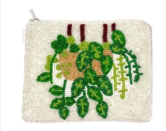 Plant Beaded Coin Purse Hanging Succulent Plant Lady Gifts Plant Mama Gifts for Her