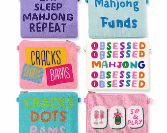 Mahjong Bag, Coin Purse Mahjong Pouch Mahjong Gifts