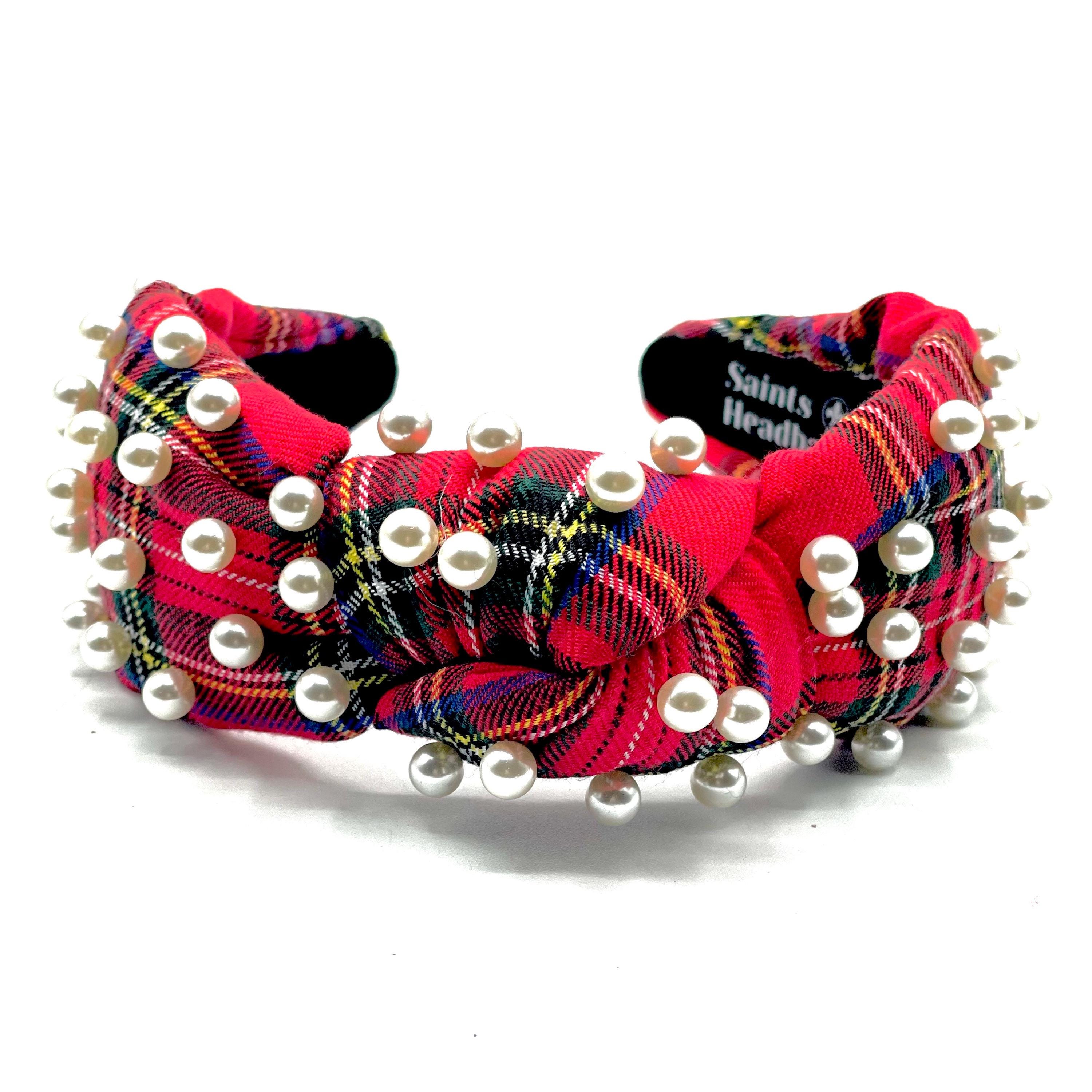 Pearl Plaid Headband - Etsy