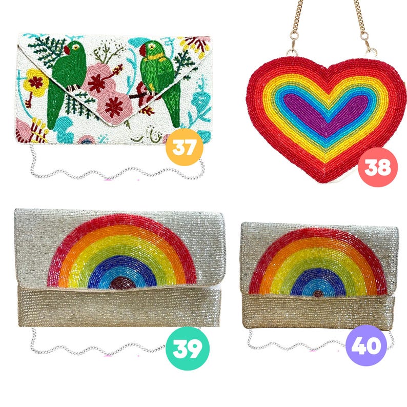 Beaded Clutch Purse, Crossbody Bag, Summer Vacation Accessory, Women's Bag image 11