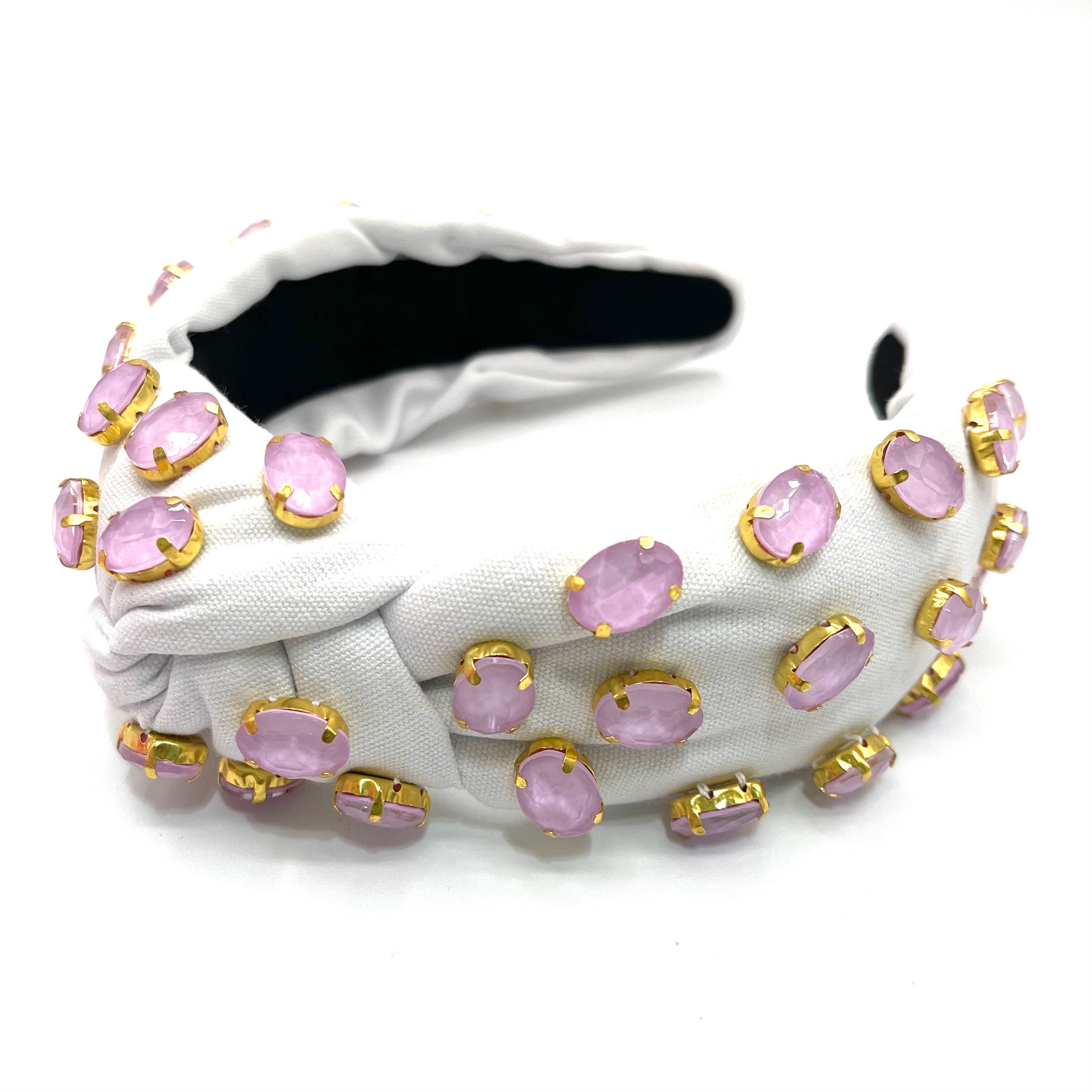 Lele Sadoughi x Stoney Clover Pink Jeweled Pearl Padded Headband - Women Lele Sadoughi Oversized Pearl Woven KNOTTED HEADBAND NWT  main image 2