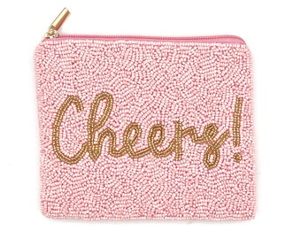 CHEERS Coin Purse Pink Beaded Coin Purse Summer Wallet Unique Easter Gifts