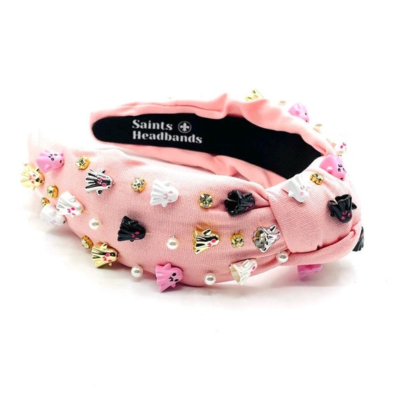 Pink embellished Halloween headband Twine and Love | Halloween Jeweled Headband | Pink Ghosts  main image 3