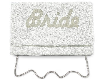 BRIDE Purse Silver BRIDE Clutch Purse Bag for Bride to Be Gift Bridal Shower Gift Wedding Gift Engagement Gift for Bride Clutch