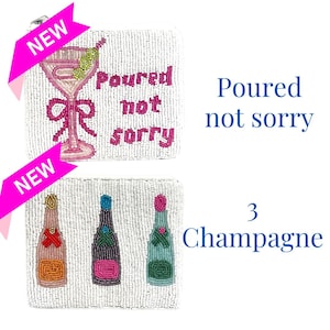 Cocktail Perlen Geldbörse Beutel, Sommer Brieftasche Reißverschluss, Martini Geschenke für Sie Bild 4