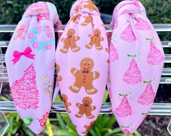 Pink Christmas Headbands for Women and Girls
