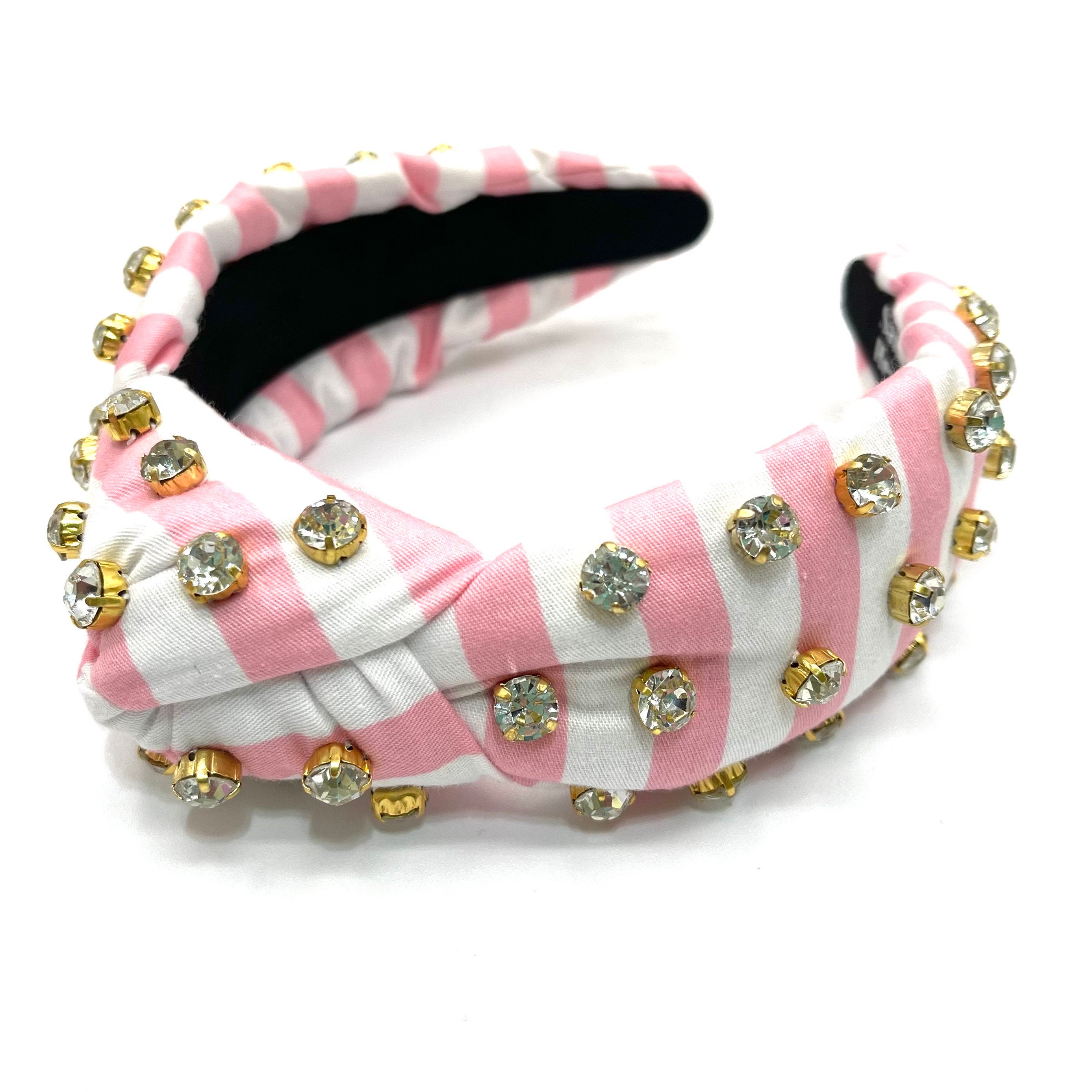Lele Sadoughi Pink Woven Candy Jeweled Slim Knot Headband Lele Sadoughi Slim Knotted Raffia Oasis Headband | Saks  main image 2