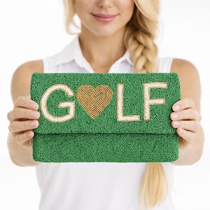 GOLF Beaded Clutch Purse Crossbody Bag: Golf Gifts for Her