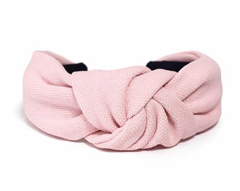 Zartrosa Knoten-Stirnband für Damen und Mädchen