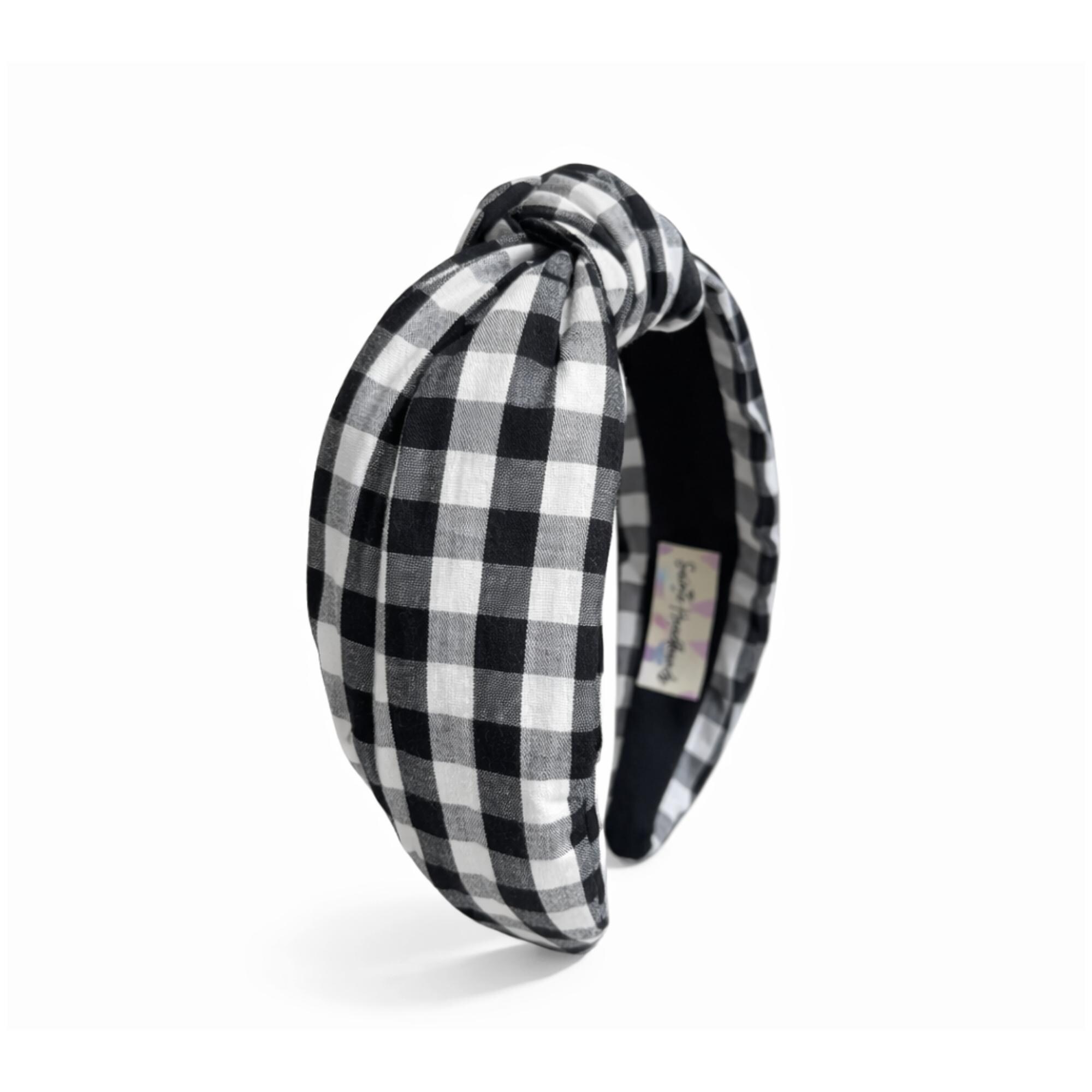 Black and White Gingham Headband - Etsy display picture 1