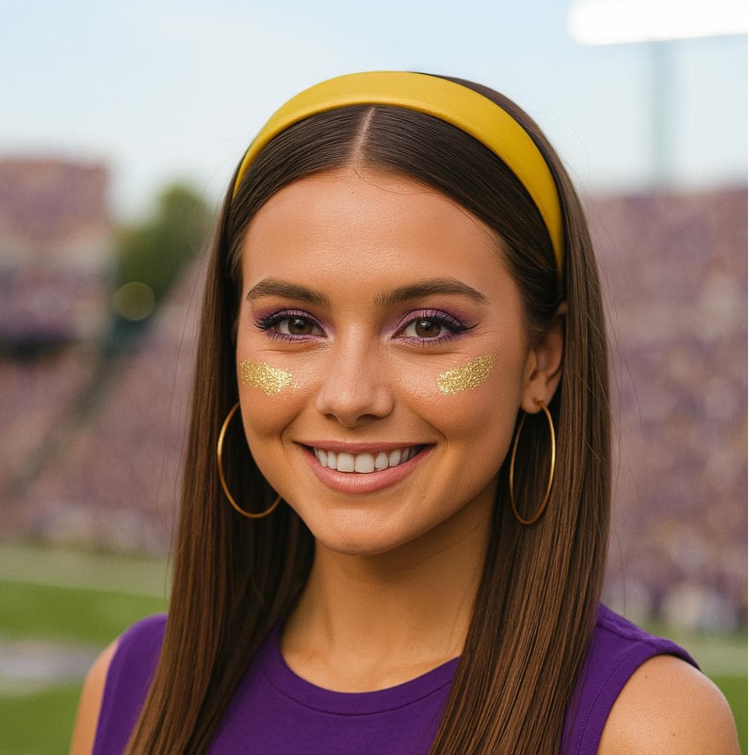 School Colors Headband, Gameday Headbands, Thin Satin Headband for Women and Girls