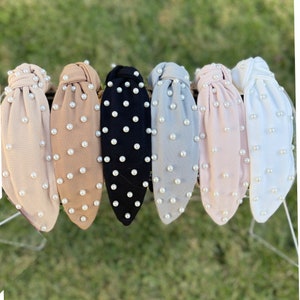 Pearl Headbands Women Beaded Headband Knotted Headbands for Girls Headbands