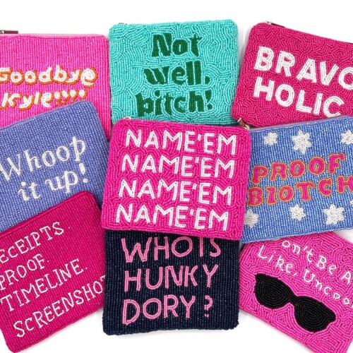 Real Housewives Beaded Coin Purse Bravo Merch, Real Housewives Gifts, Bravo Party Favors