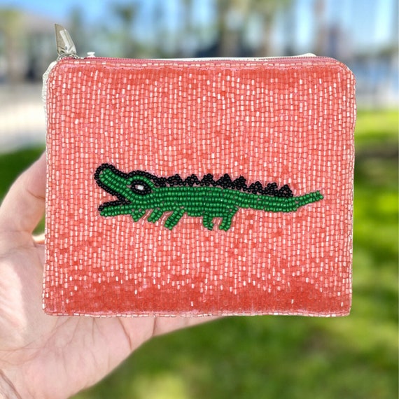 Preppy Coin Purse Alligator Beaded Bag Custom Purse Beaded Wallet Zipper Pouch Custom Small Travel Bag Unique Birthday Gifts for Her Etsy UK
