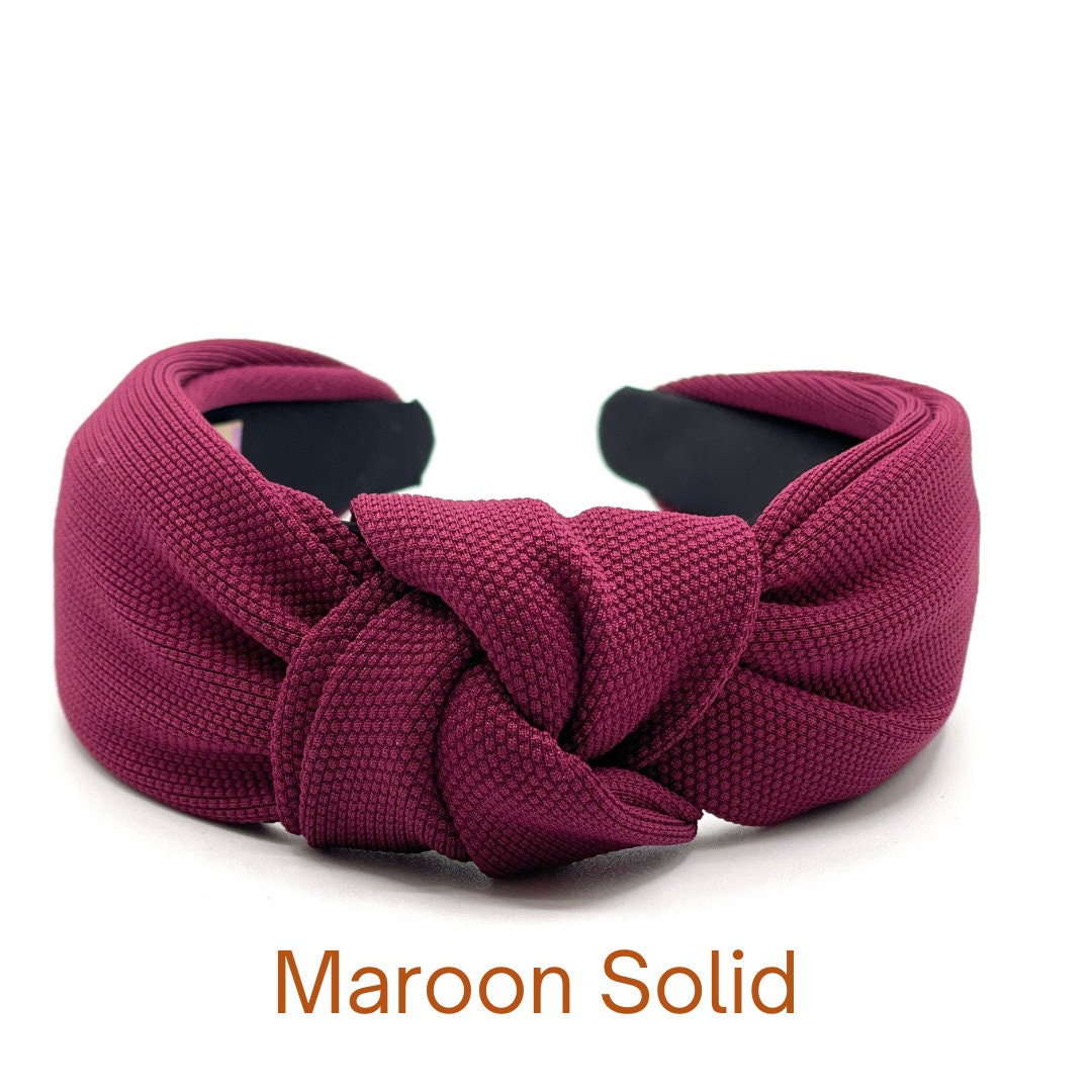 Maroon Headband Game Day Headband Knotted Burgundy Headband Women
