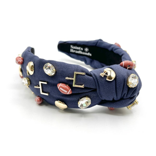 White & Blue Football Headband main image 1