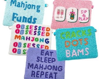 Monedero de Mahjong con cuentas, Regalos de Mahjong