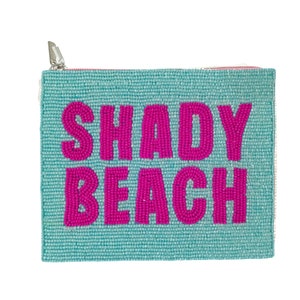 Summer Coin Purse Beaded Wallet Zipper Pouch Summer Beach Bag Accessories for Women and Girls Shady Beach