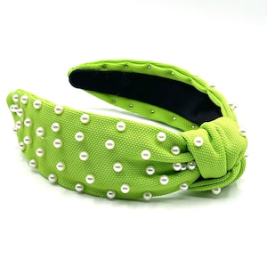 Embellished Slim Knot Headband, Lime Feeling Good