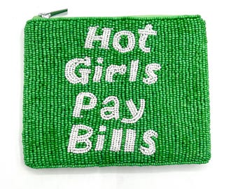 Beaded Coin Purse, Hot Girls Pay Bills, Small Wallet, Accessories Pouch