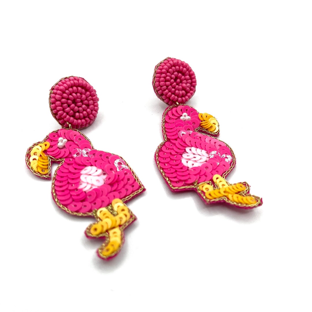 FLORA EARRINGS - PEACH FLAMINGO