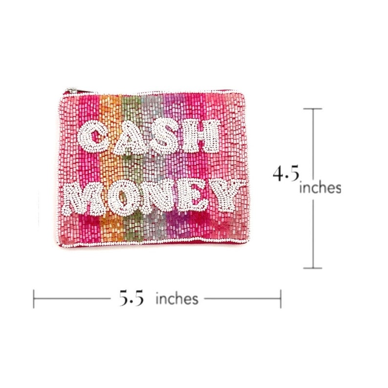 Cash Money Coin Purse Pink Wallet Zipper Pouch Summer Accessories image 4