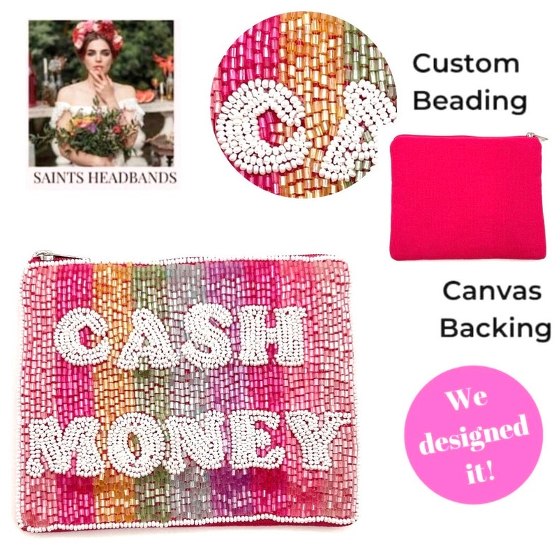 Cash Money Coin Purse Pink Wallet Zipper Pouch Summer Accessories image 5