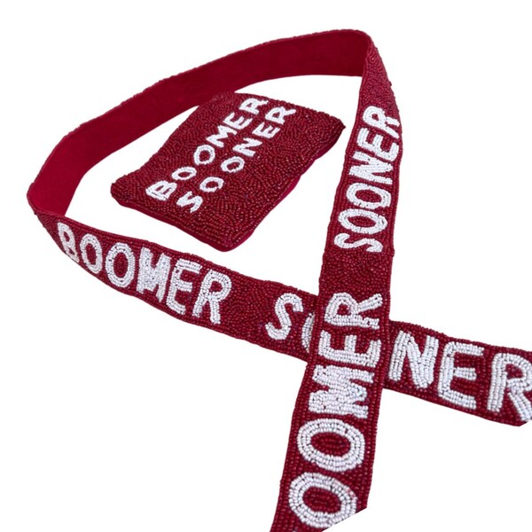 Tcu Purse With Beaded Strap Etsy