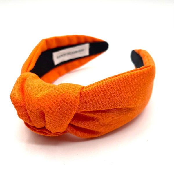 Orange Knot Headband Women Orange Padded Headband GameDay Headband Tennessee Orange Knotted Headband Festive Halloween Headband Thanksgiving