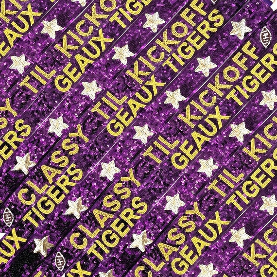 Beaded Purse Strap - Purple/Gold Louisiana Saturday Night