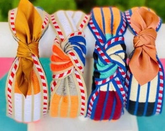 Mexico Embroidered Headbands Boho Headbands for Women Orange Hair Accessories Fall Headbands for Girls Headband