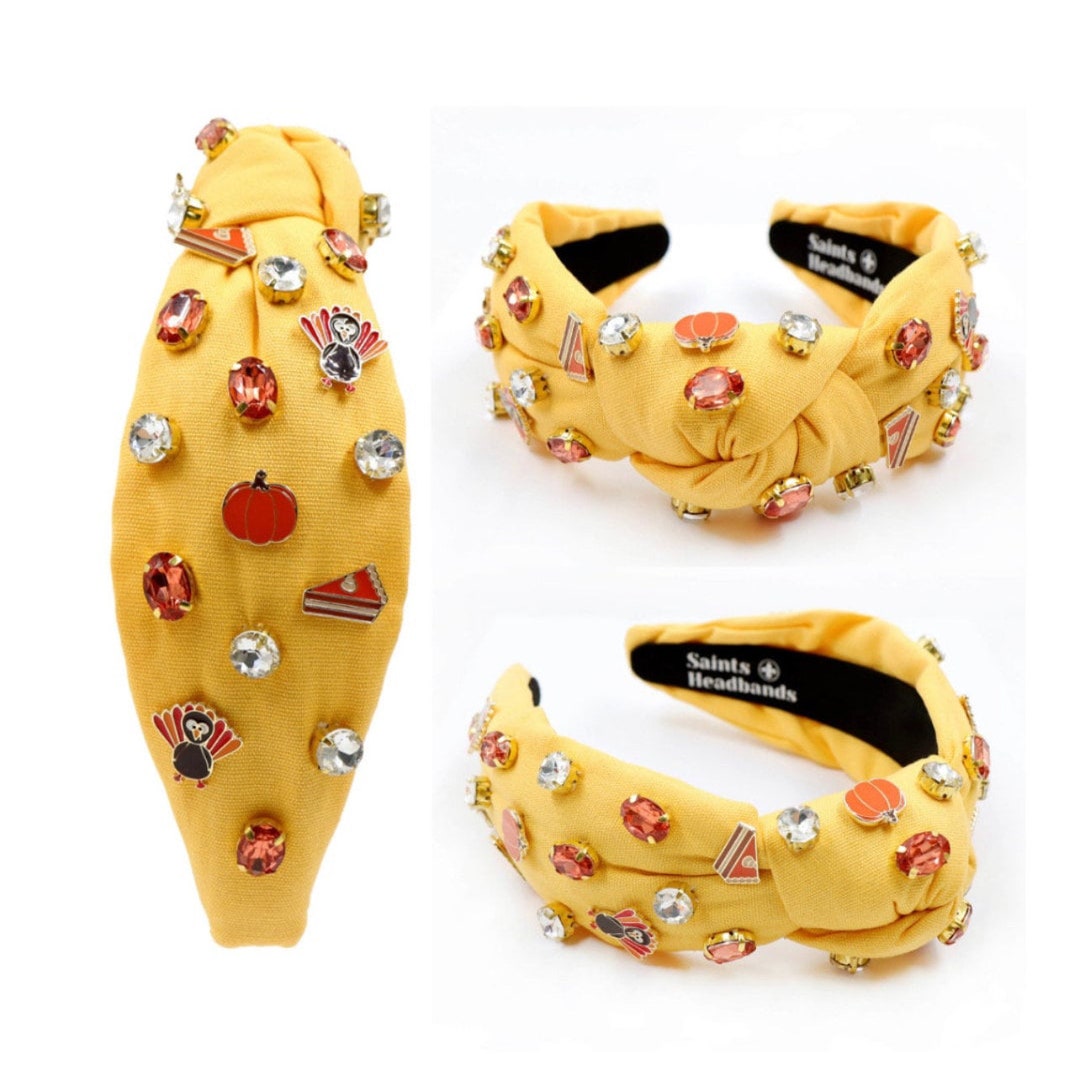 Thanksgiving Headband Jeweled Knot Headband Women Embellished Headband