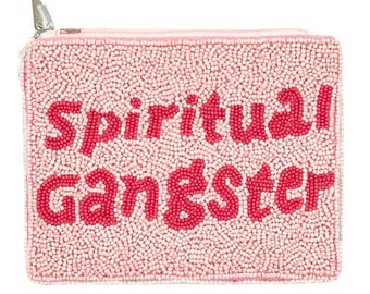 Spiritual Gangster Beaded Coin Purse, Preppy Beaded Wallet, Best Friend Gifts