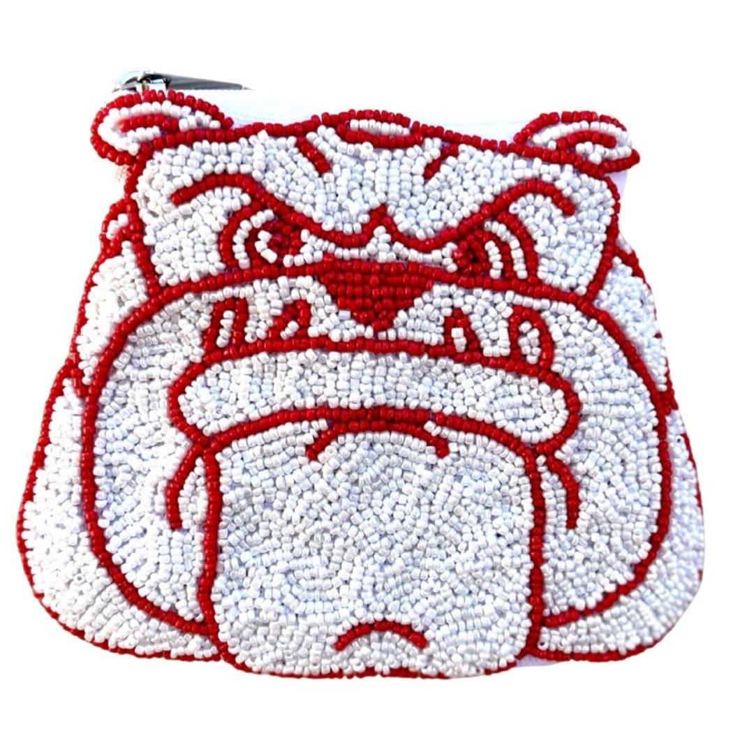 Bulldogs Beaded Coin Purse: Georgia Bulldogs Small Pouch