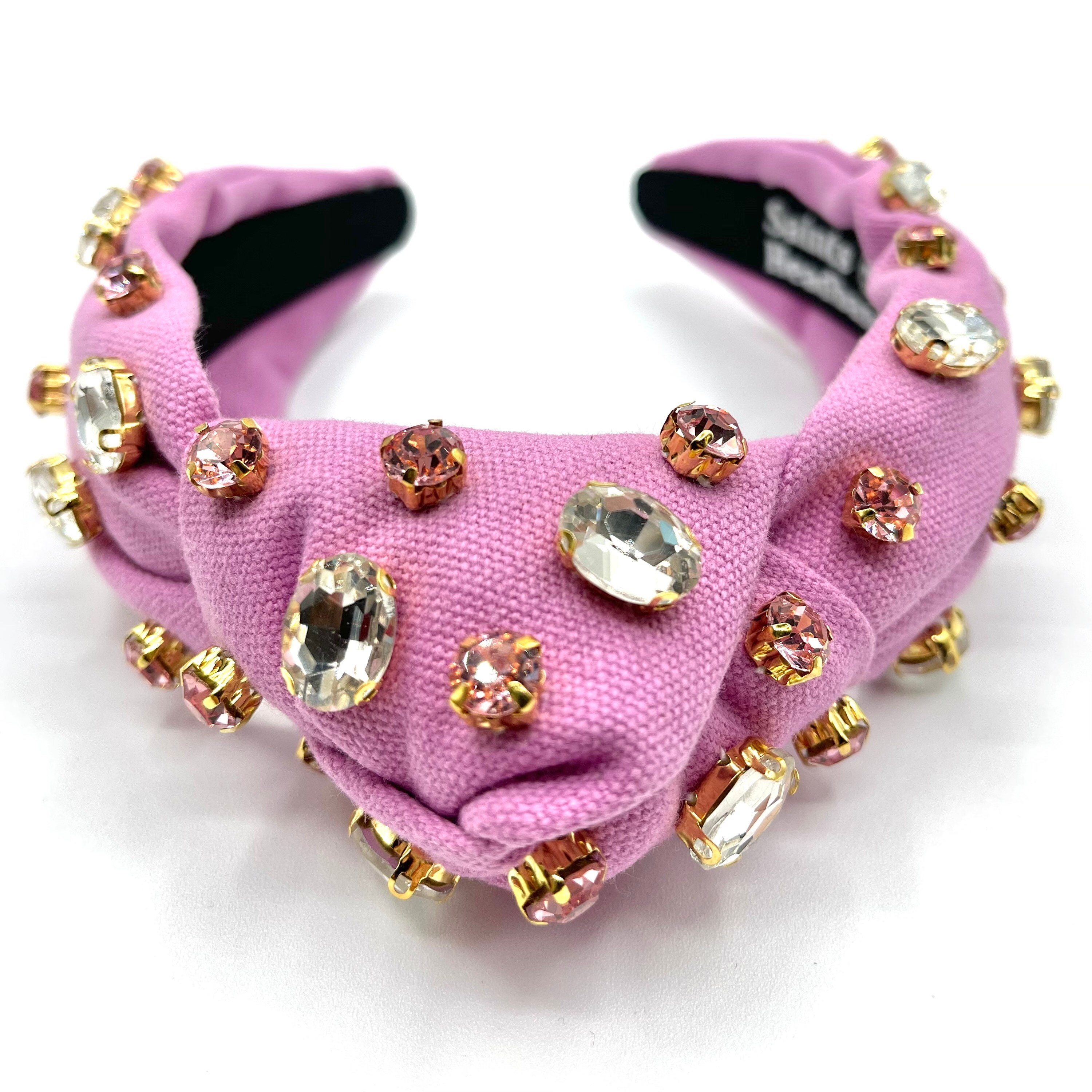 Rhinestone purple beaded headband AND CHOKER handmade in INDIA . Zoe Lavender Gold Polki Choker Necklace: Indian Kundan  main image 3