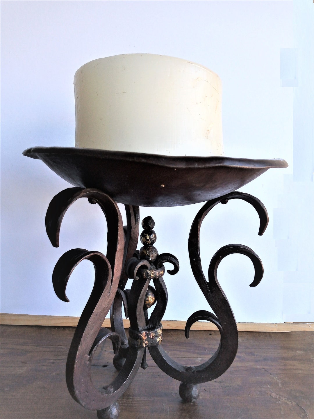 Wrought Iron Table Top Candle Holder Etsy