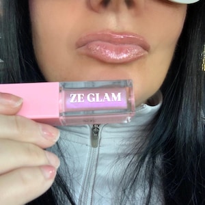 Lip Gloss | Pink | Vegan  |  Glitter | Multi-Chrome | Non-Sticky | Handmade | Hydrating | Natural | Shiny