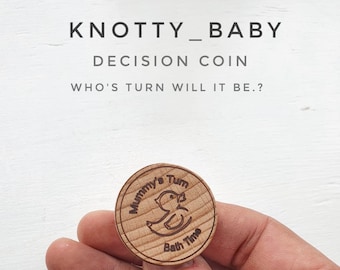 Who's Turn To Do Bath Time Decision Coin For New Parents, Gift Idea, Baby Shower, Flip Coin, Baby Gift, Unique Gifts, Funny, Novelty