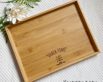 Personalised custom bamboo serving tray, nursery gift, preschool gift, personalised tray, school teacher gift, serving tray, Christmas gift