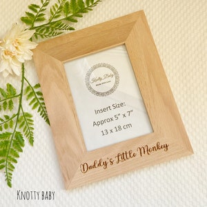 Customised Laser Engraved solid oak wooden Photo Frame, wedding gift, thank you gift, Personalised, oak frame, birthday gift for her / him