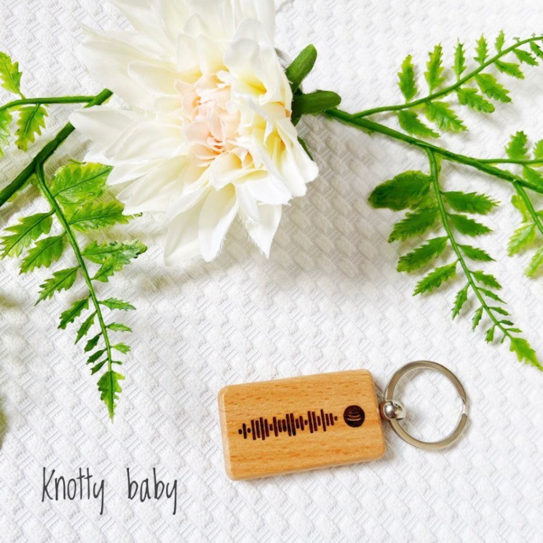Personalised Wooden Spotify Song Keyring, Fathers Day, Personalised ...