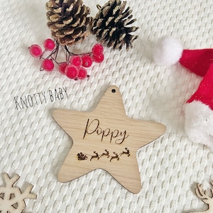 Personalised Christmas tree decoration, Christmas tag, personalised bauble, tree decoration, Christmas decoration, stocking filler, star