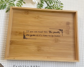 Bamboo serving tray, Charcuterie Board serving tray, Snack Tray, Snack serving tray, Birthday gift, Christmas gift
