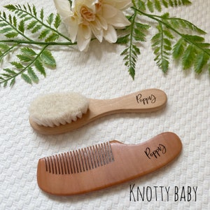 Personalised Wooden Baby Brush & comb set, Baby Gift, Baby Accessories,  Wooden Brush, Hair accessories, baby hairbrush, stocking filler,