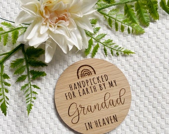 Oak Veneer handpicked for earth by someone in heaven, Pregnancy announcement, pregnant photo prop,