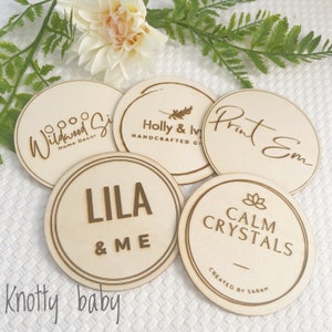 Business Logo Photo Prop, Business Stationary, Small business, Photo prop, Business Photography, Laser Engraved, Wooden Logo Disc