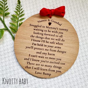 Carta personalizada para futuros abuelos de Bump, regalo de cumpleaños de Bump, regalo de recuerdo de Bump, regalo de futura niñera de Bump